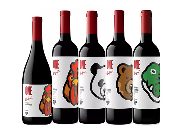 回收奔富红酒奔富一号1号Penfolds ONE潮流联名Human Made中国熊猫加州棕熊法国雄鸡澳洲鳄鱼