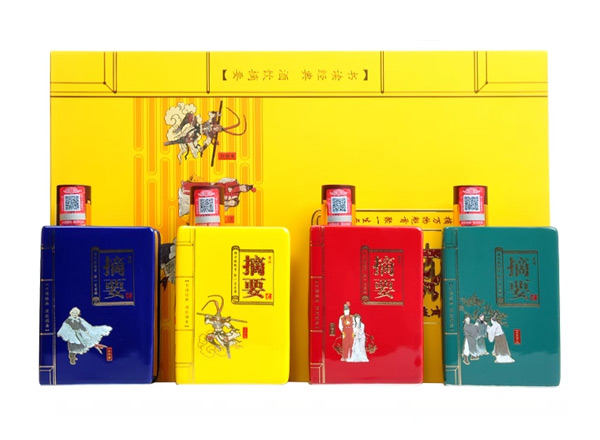 摘要酒回收摘要四大名著礼盒装53度200ml*4瓶贵州金沙回沙酒
