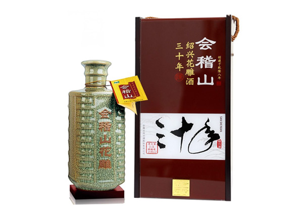 会稽山黄酒回收会稽山三十年绍兴花雕酒30年木盒装2.5L黄酒