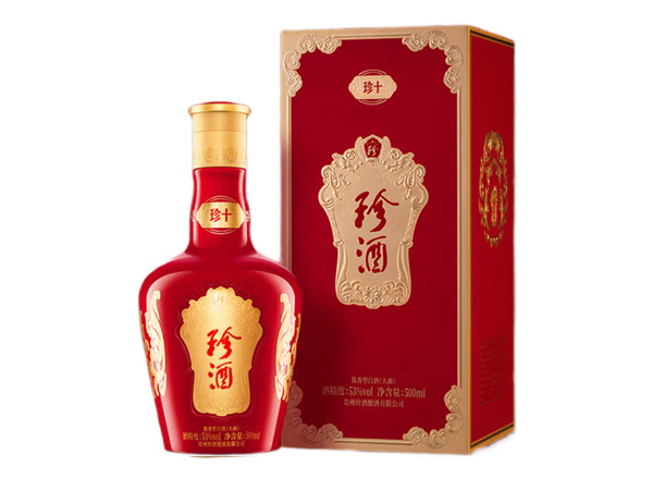 徐州珍酒回收珍十酱香型白酒53度500ml