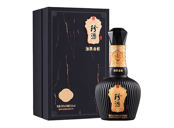 保定珍酒黑金版回收珍三十酱香型白酒 53度 500ml