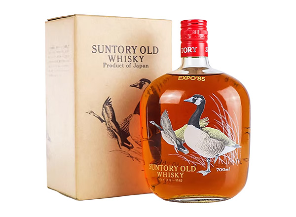 佛山三得利老牌花鸟瓶调和日本威士忌回收80年代老酒Suntory Old  Whisky EXPOS 85