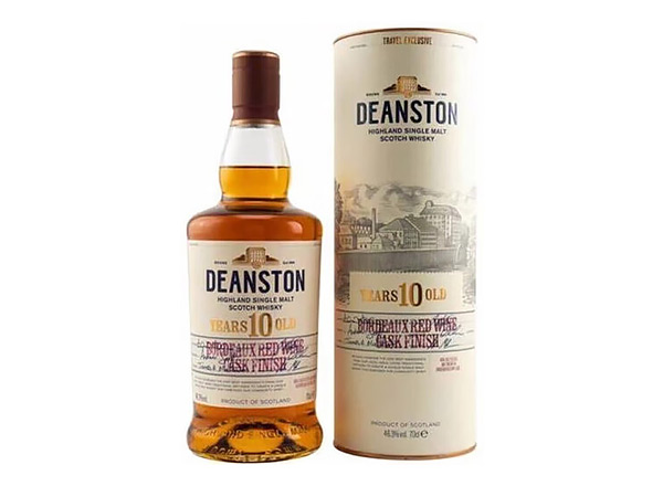回收汀思图10年波尔多红酒桶苏格兰单一麦芽威士忌Deanston 10 Year Old Bordeaux Red Wine Cask Finish Single Malt Scotch Whisky