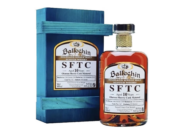巴拉奇10年回收重泥煤欧罗索雪莉桶单一麦芽威士忌Ballechin 10 Years Old Heavily Peated Oloroso Sherry Cask Matured Whisky